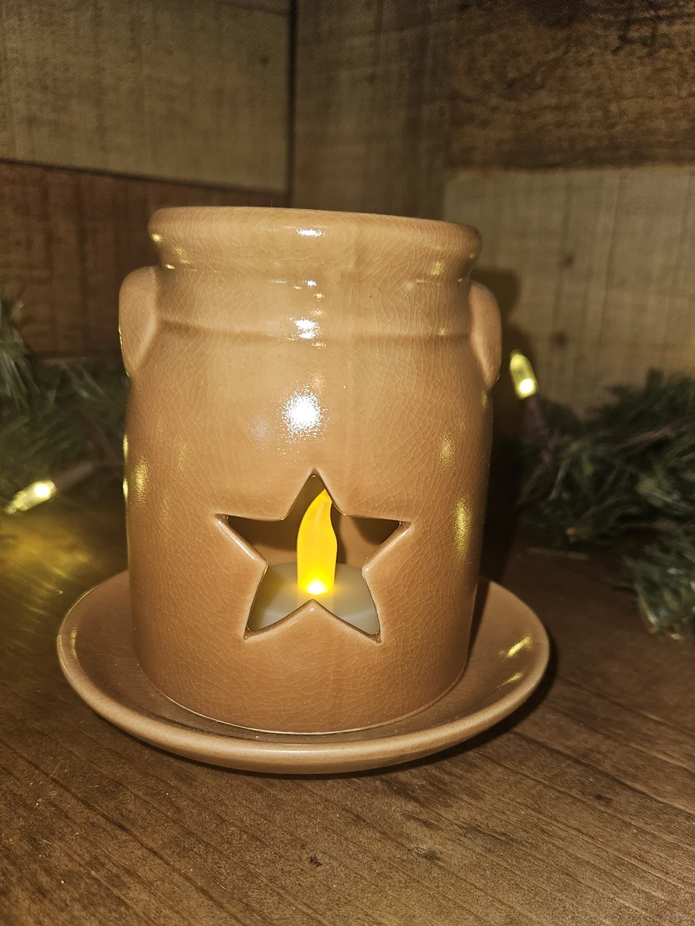 Rust Ceramic Star Cutout Wax Warmer by